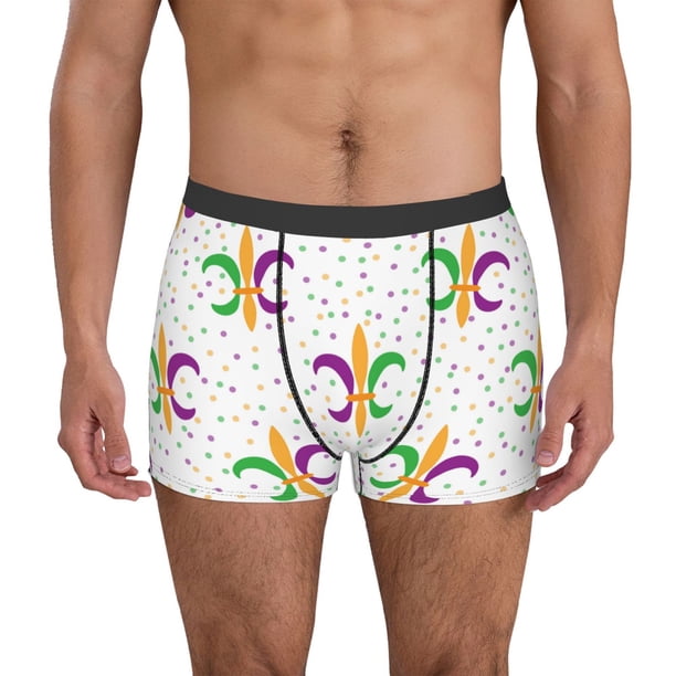 Balery Mardi Gras Carnival1 Calzoncillos bóxer para hombre, ropa interior de algodón suave y transpirable con cinturilla de nailon-Medium