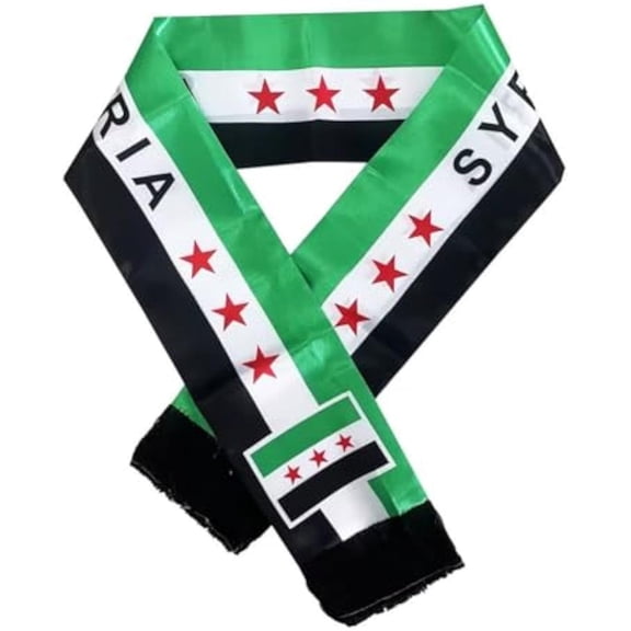Syrian Flag Satin Scarf Neck Hanging Scarf For Wedding Decoration