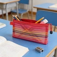 thumbnail image 6 of Under $1 Pencil Case Large Capacity Pencil Pouch Mesh Pencil Box with Rainbow Stripe Pen Bag Stationery Organizer for College Office Desk Supplies by PALIFEUR, 6 of 7