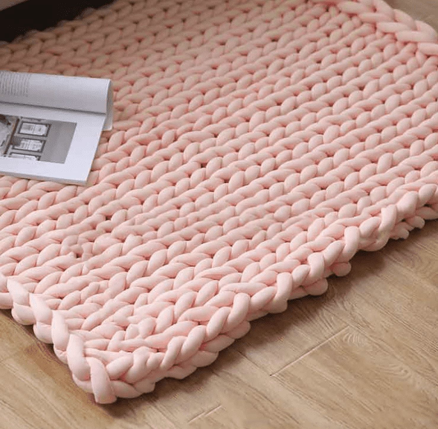 500g Arm Knitting Yarn for Chunky Braided Knot Throw Blanket DIY, Soft Extra Cotton Washable Tube Bulky Giant Yarn