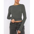 thumbnail image 3 of Crop Workout Tops for Women Pack Summer Short Sleeve Gym Athletic Compression Shirts Cute Tight Basic Tops Tee, 3 of 6