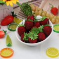 thumbnail image 3 of 10pcs Fake Faux Berry Decoration Realistic Strawberries Lifelike Simulation Plastic Red Strawberry Artificial Fruit for Home Kitchen Cabinet Shop Supermarket, 3 of 3