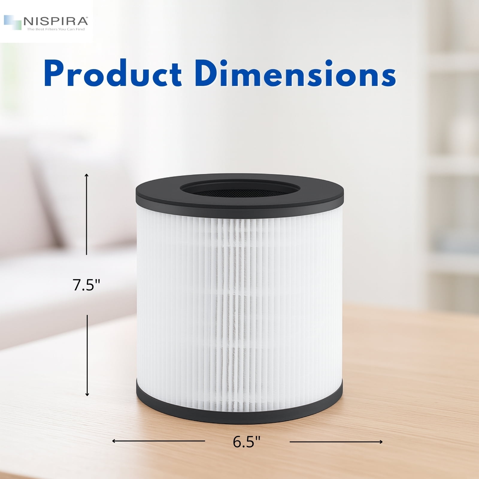 Nispira TD-1300 4-in-1 True HEPA Replacement Filters Compatible with Tredy TD-1300, Tenergy Renair, Cool-Living CL-6070A, BEABA Air Purifier, 2 Packs