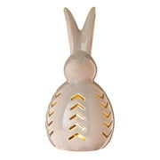 Way To Celebrate Easter Light-Up LED Ceramic Bunny, Gray