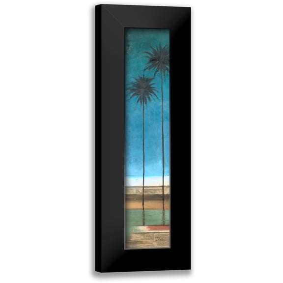 Pinto, Patricia 6x14 Black Modern Framed Museum Art Print Titled - Thin Palms I - In Coastal Colors