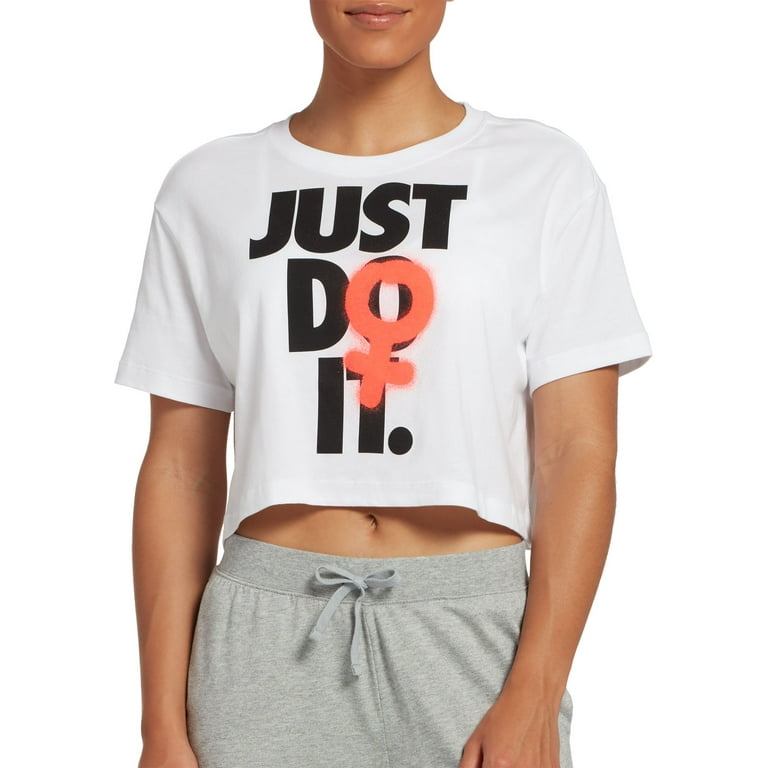 Nike Women s Sportswear Just Do It Cropped T Shirt Walmart