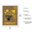 thumbnail image 2 of Greece - Yellow Daisy (Marguerite) Flowers In Grecian Urn - Vintage Travel Poster by L. Montessanti c.1950s - Fine Art Matte Paper Print (Unframed) 11x14in, 2 of 4