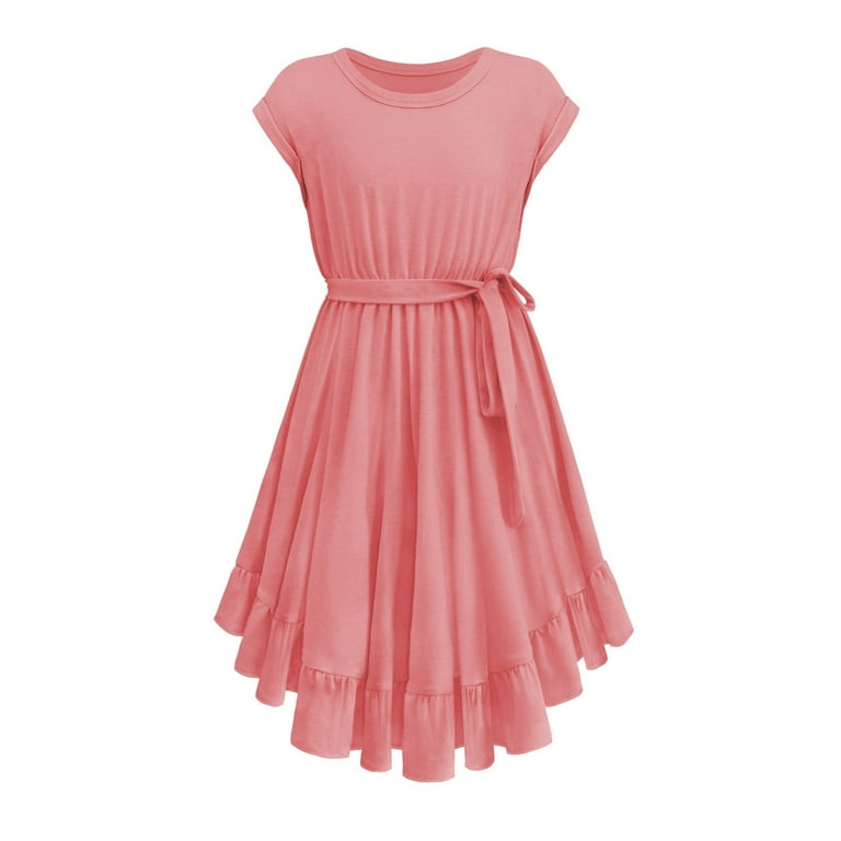Rovga Fashion Dresses For Girls Kids Little Vintage Dress Solid