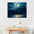 thumbnail image 2 of COMIO  Canvas Print Wall Art Harvest Moon on Tropical Ocean Sea Horizon Astronomy Space Nature Photography Modern Art Rustic Landscape Colorful Sky for Living Room, Bedroom, Office, 2 of 4