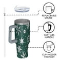 thumbnail image 4 of Green Christmas Snowflake Pattern Tumbler with Handle and Lid,40oz Double Wall Vacuum Insulated Tumbler,Cups Gift for Women and Men, 4 of 7