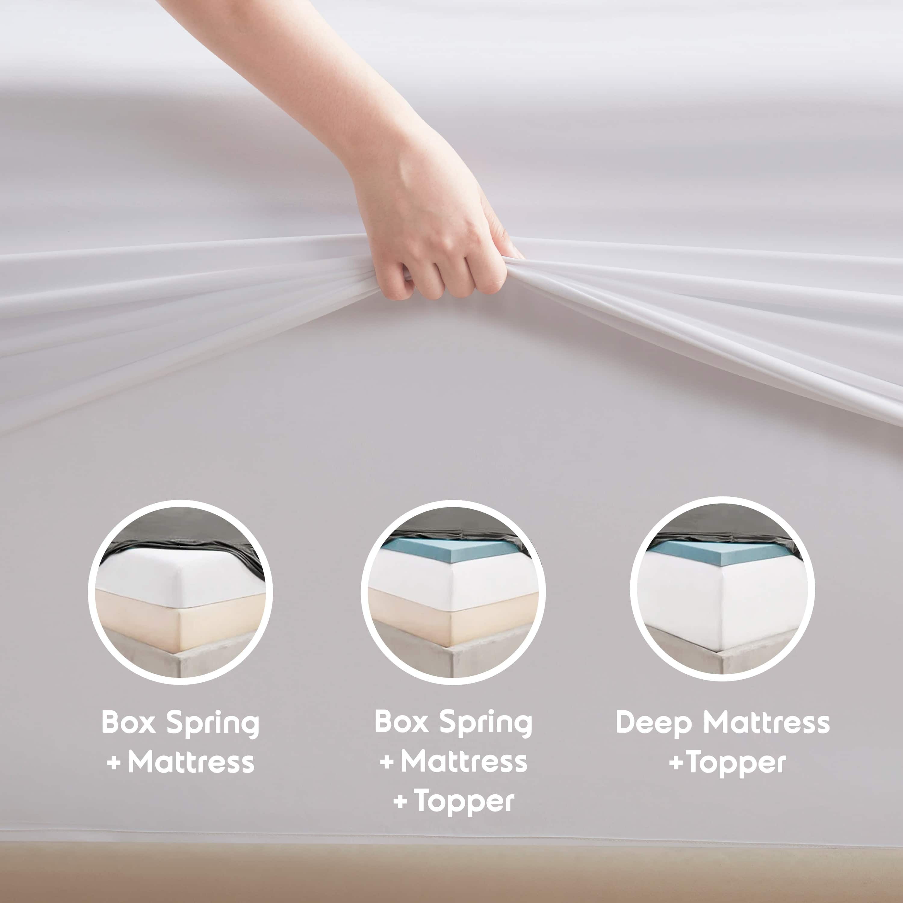 Lammaloe Full Size Sheets Set, Hotel Style Deep Pocket 4 Piece Bed Sheets, Luxury Soft Microfiber Sheet Sets, White