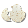 thumbnail image 2 of Unfinished Wood Etched Easter Egg Chick Shape | Paint By Line Crafts 10" / 1/4", 2 of 2