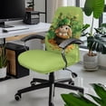 thumbnail image 2 of Renewold Office Chair Cover Stretch Desk Chair Cover with Elastic Bottom Removable Office Computer Chair Protector for St Patricks Day Home Decoration, Leprechaun Hat Bunny Clover, S, 2 of 7