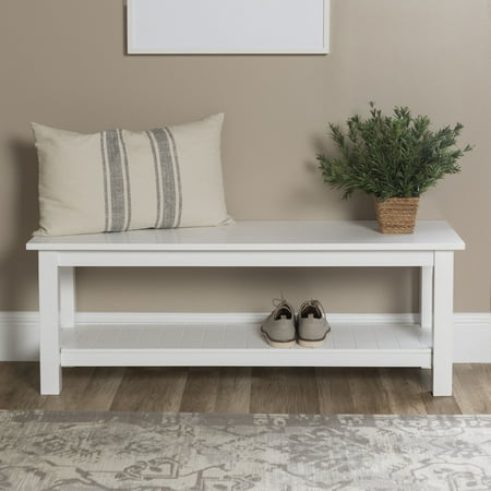 Manor Park Edison Storage Bench, White