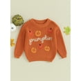 thumbnail image 2 of Toddler Baby Boy Girl Halloween Sweater Knit Chunky Pumpkin Sweaters Oversized Pullover Sweatshirt Tops Fall Winter Clothes, 2 of 7
