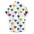 thumbnail image 4 of Yaoyar Men Lapel Valentine's Day Love Heart Print Short Sleeve Button Cardigan Top Shirt Hawaiian Summer Beach Shirts Short Sleeve, 4 of 6