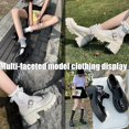 thumbnail image 5 of Women's Leather Chunky Platform Mary Jane Shoes Classic Round Toe Ankle Strap Chunky Heel Lug Sole Work Dress Pumps, 5 of 6
