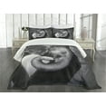 thumbnail image 3 of Ambesonne Grey Quilted Bedspread Set 3 Pcs, Mother and, King Size, Charcoal Grey Pale Grey, 3 of 5