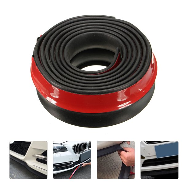 unbranded 1Ud Protector De Parachoques Trasero De Goma Auto Adhesivo Negro Universal