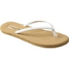 Flojos Fiesta White/Tan Slip On Slide Thong Flat Flip Flops Sandals (6, White/Tan)