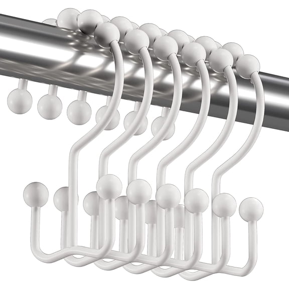 NIEYI Shower Curtain Hooks, Rust-Resistant Double Glide Shower Hooks for Bathroom Shower Rods