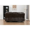 thumbnail image 6 of Ilyiano Two Tone Faux Leather Livingroom Reclining Sofa In Brown, 6 of 9