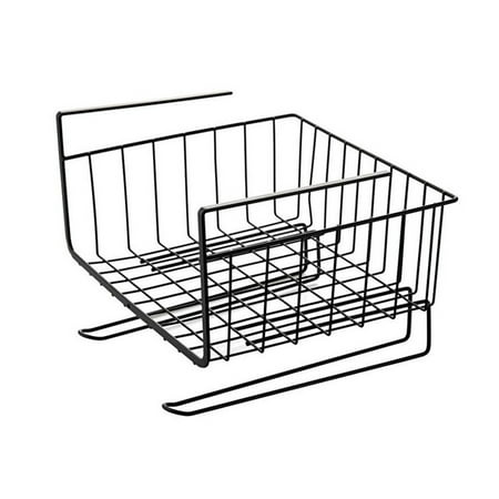 

SSBSM Storage Rack Sturdy Construction Anti-deform Wrought Iron Under Cupboard Hanging Storage Shelf for Home