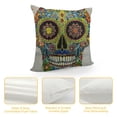 thumbnail image 4 of Orinice  Day of The Dead Throw Pillow Cushion Cover, Dia de Los Muertos Celebration Skull with Style Paisley Details, Decorative Square Accent Pillow Case,  White, 4 of 5