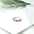 thumbnail image 4 of Gem Stone King 18K Rose Gold Plated Silver Round Amethyst Moissanite Anniversary Ring for Women (1.12 Cttw, Gemstone Birthstone, Size 6), 4 of 4