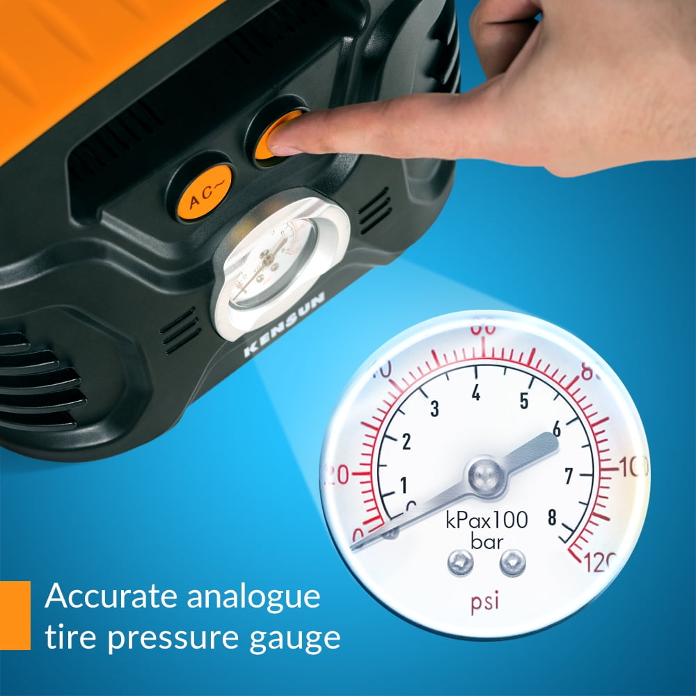 Kensun Air Compressor for Tires - Portable Tire Inflator Air Pump for Car - Electric Tire Compressor for Home and Car - Air Compressor Tire Pump - Air Pump for Cars, BIkes, And Inflatables