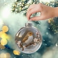 thumbnail image 2 of Clear Christmas Ball Ornament, 3-Inch Plastic Holiday Decoration with Bird Design for Xmas Tree, 2 of 6