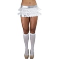 thumbnail image 6 of ToBeInStyle Women's Fringed Mini Skirt With Lame Waist Band - Silver, 6 of 6