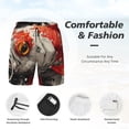 thumbnail image 3 of Naloa Abstract Red Koi Fish Art Print Men Swim Trunks with Compression Liner ,Board Shorts,Men's Swim Shorts with Drawstring and Elastic Waistband-Large, 3 of 6