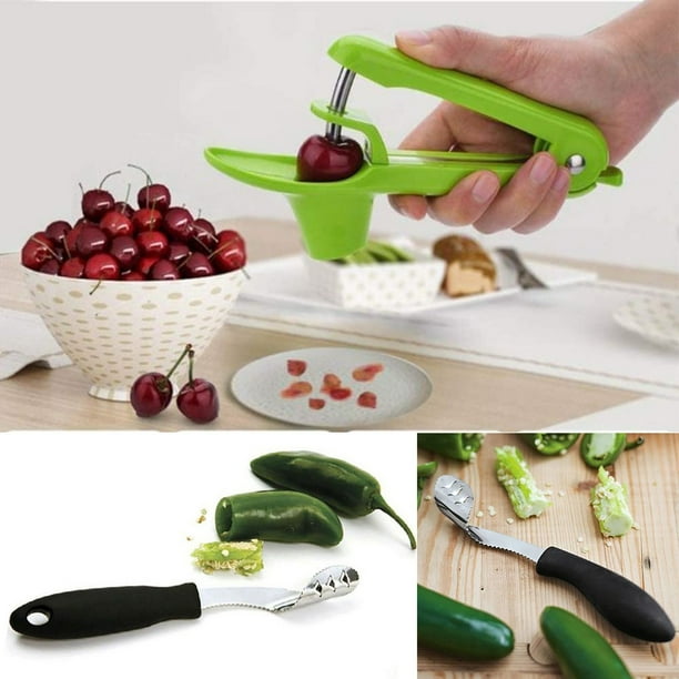 Jcxagr Stainless Steel Jalapeno Pepper Seeder Handle Serrated Edge Coring Corer Walmart Com Walmart Com