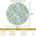 thumbnail image 3 of Easter and Tulips Light Blue Pattern Round Tablecloth 60", Wrinkle-Resistant Wipeable Cover for Kitchen, Dining, Picnic & Patio, 3 of 6
