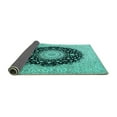 thumbnail image 2 of Ahgly Company Indoor Rectangle Medallion Turquoise Blue Traditional Area Rugs, 7' x 9', 2 of 4