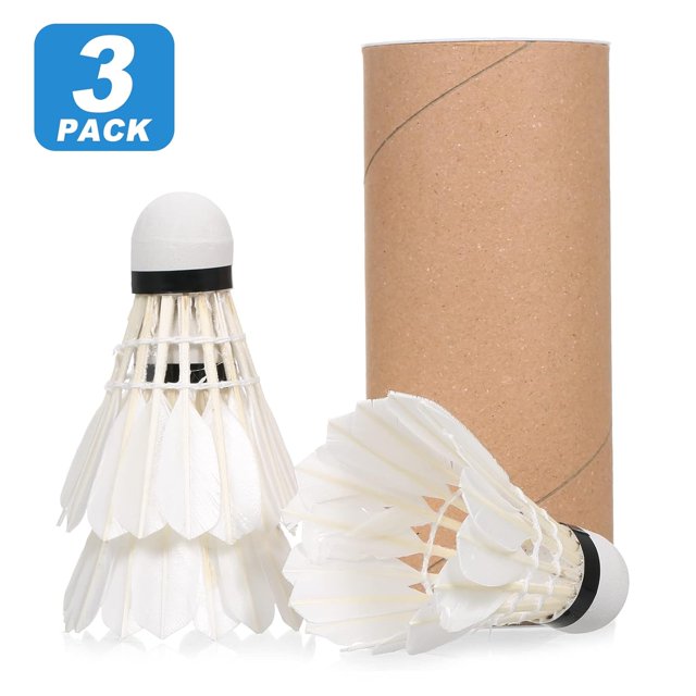 Kchoice Badminton Feather Shuttlecocks With Great Stability And Durability High Speed | White , Pack Of 3 , Good Quality Durable And Eco Friendly Material