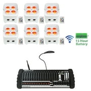 6) Rockville BEST PAR 50 Battery Wash Lights Wireless DMX+384 Channel Controller
