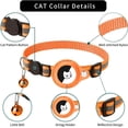 thumbnail image 3 of Cat Collar with AirTag Holder and Bell Reflective and Adjustable Belt with Safety Breakaway Buckle for Cats Dogs Kitten and Puppy(Orange), 3 of 5