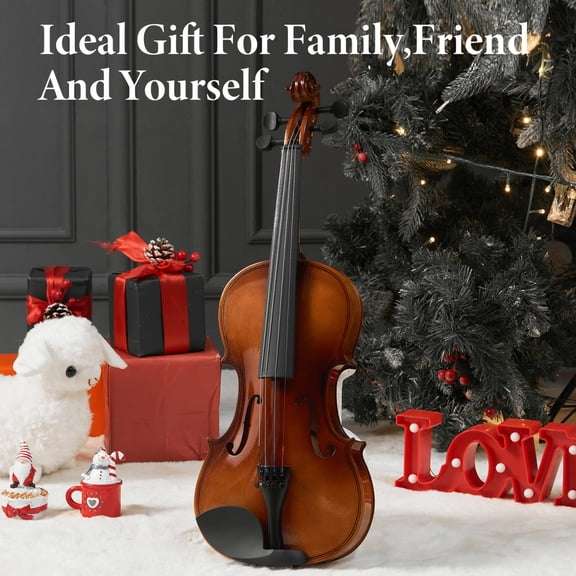 Professional 4/4 Full Size Violin Set - Durable Lightweight Design Rich Stable Sound Smooth Finish & Complete Accessories Unique Gift for Musicians