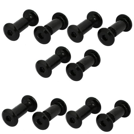 

Unique Bargains M6x10mm Carbon Steel Socket Hex Screw Post Fastener Black 10pcs