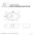 thumbnail image 3 of Anzzi 5.5 ft. Hangiri Series Solid Surface Center Drain Freestanding Bathtub, Matte White, 3 of 5