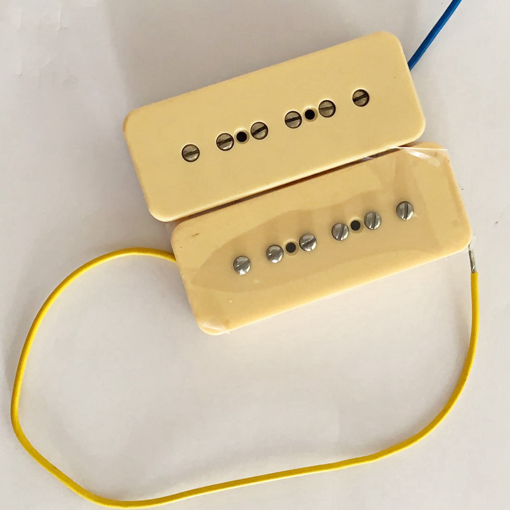 4x Alnico V Alnico 5 Single Coil Soapbar P90 Neck Bridge Pickup 50/52mm Metal Braided Wire Fit Electric Guitar