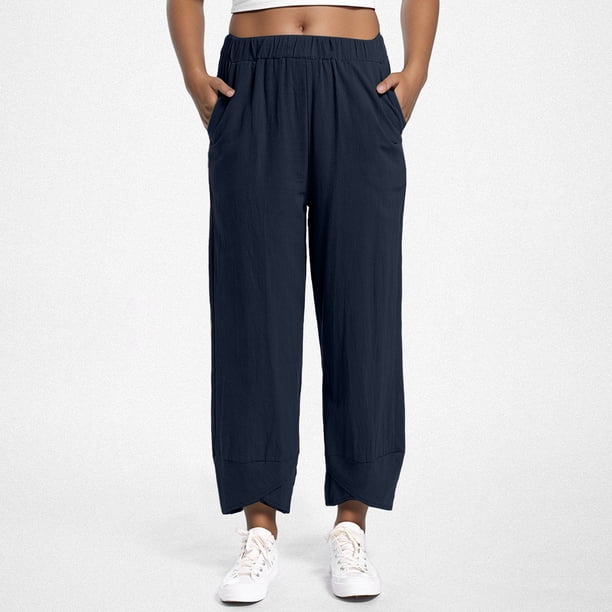 WILLBEST Pantalones Casuales para Mujer, Sueltos, Rectos, de Cintura Alta, Largos, Lisos, con Bolsillos para Un Uso Diario Cómodo. Extra Grande