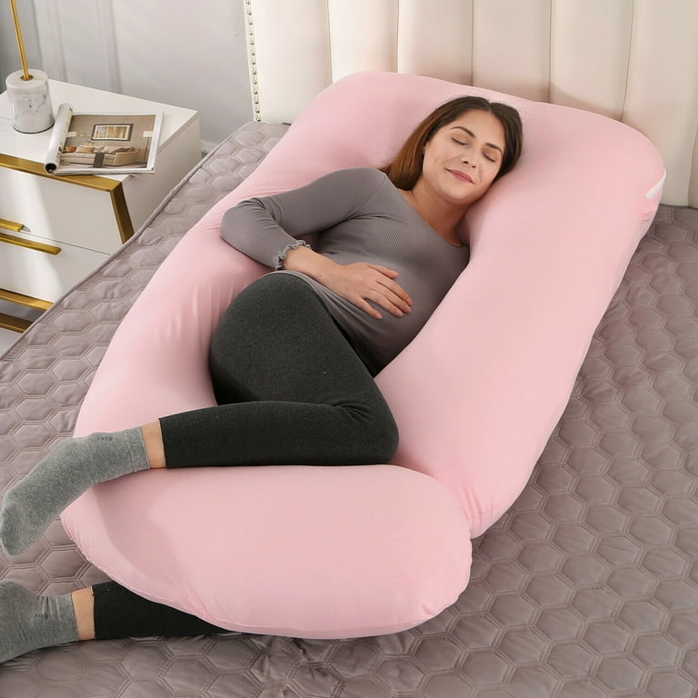 U Shaped Full Body Pillow With Pink Pillow Case