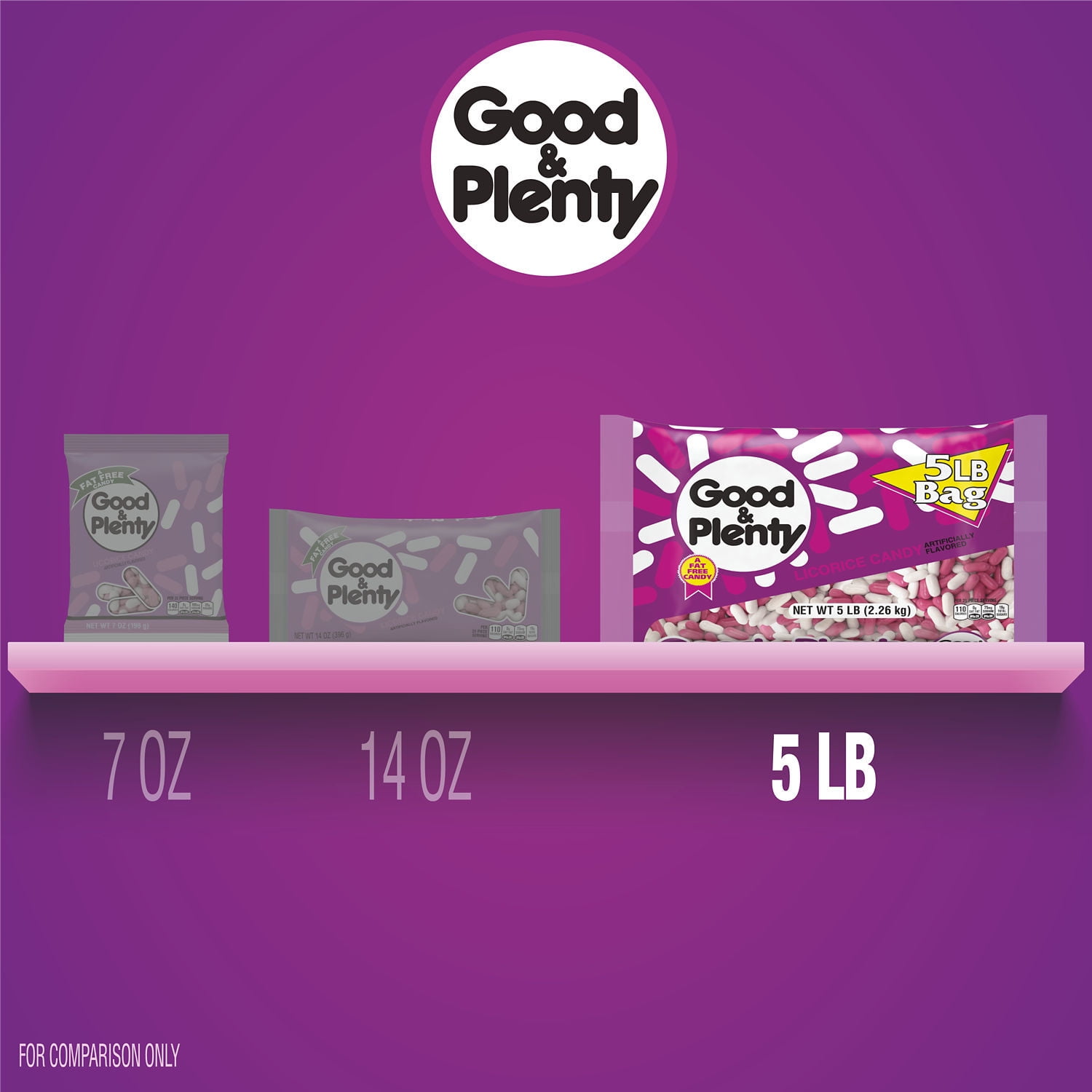 GOOD & PLENTY Licorice Flavored Candy, Fat Free, 80 oz, Bulk Bag