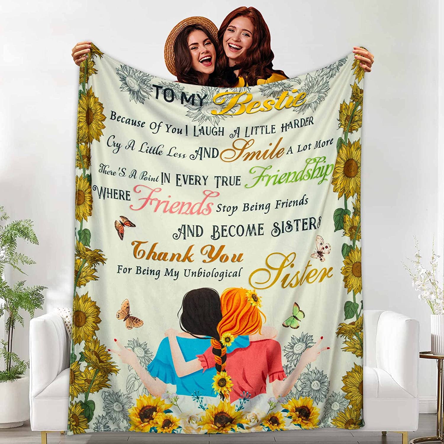 Luxe Extreme Funny Best Friend Throw Blanket, Funny Birthday Gifts for  Women, Unique Fun Gag Friendship Gifts, for Women and Bestie, BFF Gifts