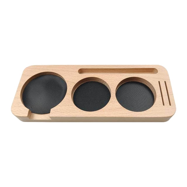 jifeng Porte-Porta Café en Bois Non Glissement Expresso Inviolable Stand Support de Tapis d'Inviolabilité 58mm Hêtre