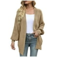 thumbnail image 2 of WFJCJPAF Clearance! Sweater for Women under $10,Fashion Women Casual Long Sleeve Long Sweater Coat Cardigan Blouse Tops - Khaki M, 2 of 9