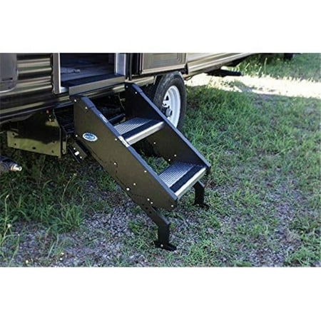 MORryde STP-2-24-09H StepAbove RV Entry Step - 2 Step, 25-29" Height, 9" Rise, 24" Door Width